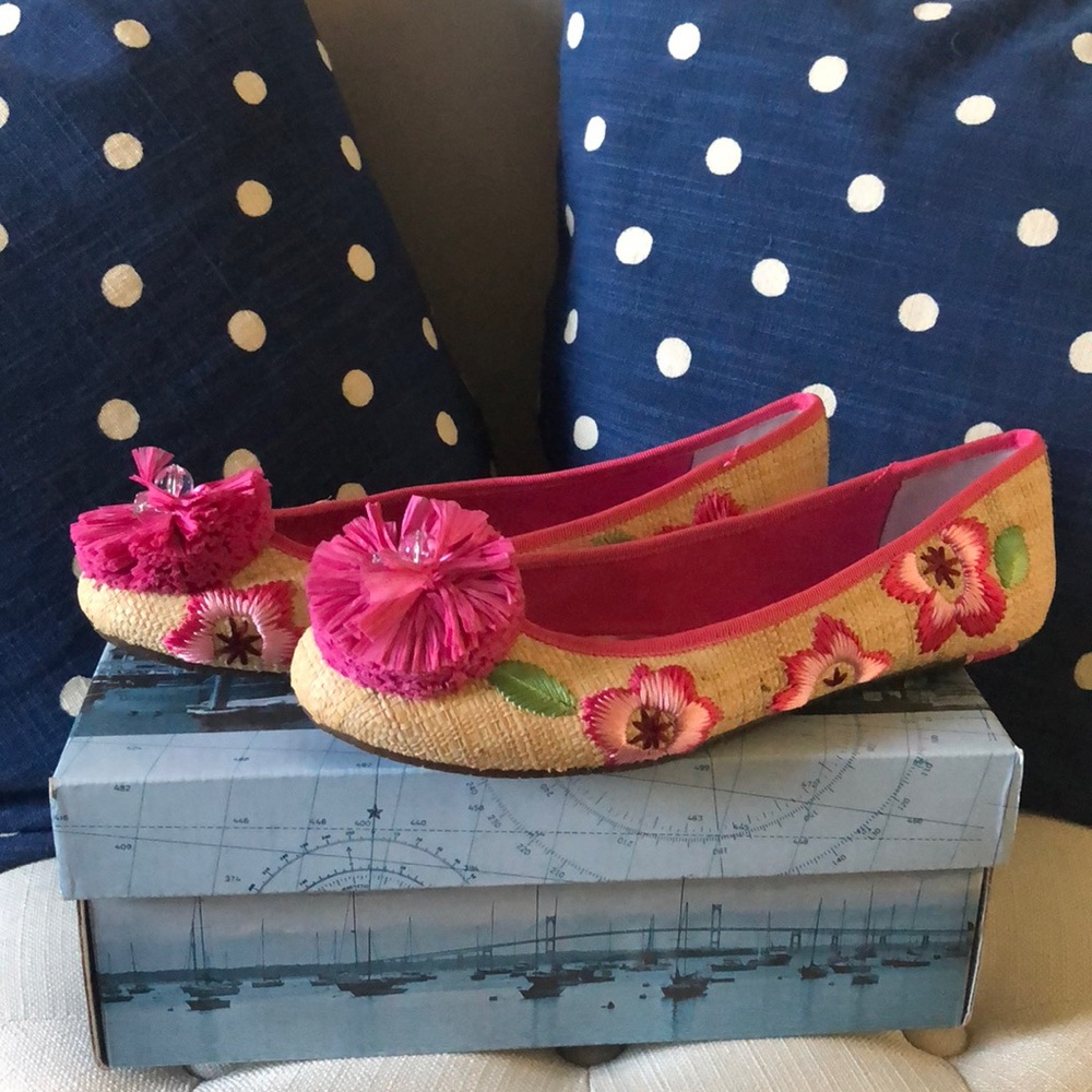 Sperry Natural Rafia Flats